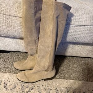 Elegant Tan Over the Knee Women's Boots SUEDE